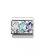 Composable CL steel, CZ and 925 sterling silver (19_White-Light Blue-Blue Trilogy)