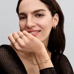 Organically shaped link 14k gold-plated necklace