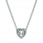 Серебряное колье Heart с прозрачным фианитом