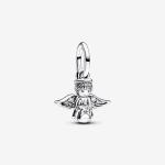 Angel sterling silver dangle with clear cubic zirconia