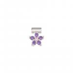 SEIMIA ed, FLORA in 925 sterling silver and cz (FLOWERS) (061_VIOLET)