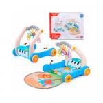 Ходунки с игровым ковриком Huanger 2 в 1 голубые