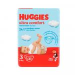 Подгузники Huggies Ultra Comfort для мальчиков размер 3 5-9 кг 21 шт