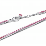 Sterling silver tennis bracelet with fancy pink cubic zirconia