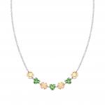 PRINCIPESSINA necklace in steel with BI-TONE fin, and cubic zirconia (006_four-leaf clover)