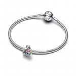 Disney Dumbo and Mum sterling silver charm with pink and yellow enamel