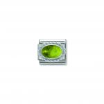 Composable Classic STONES in stainless steel with 925 sterling silver setting and detail (05_PERIDOT)