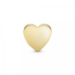 Engravable heart 14k gold-plated charm
