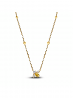 Bee 14k gold-plated collier with vibrant yellow and clear cubic zirconia