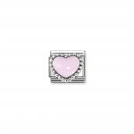 Composable Classic SYMBOLS in stainless steel  enamel and 925 sterling silver (33_Pastel pink raised heart)