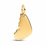 Engravable butterfly wing 14k gold-plated pendant
