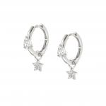 LUCENTISSIMA earrings in 925 sterling silver and cz (CIRCLE) (015_Silver Star)