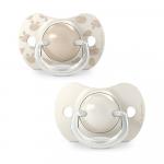 Пустышка Suavinex Birdies бежевая 6-18м 2шт