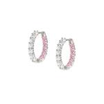 CHIC & CHARM JOYFUL ed. earrings in 925 sterling silver and cz (BICOLOR) (PINK Fin. Silver)