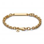 14k Gold-plated link bracelet with engravable bar