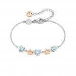 PRINCIPESSINA bracelets in steel with BI-TONE fin, and cubic zirconia (023_Star)