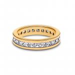 14k Gold-plated ring with clear cubic zirconia