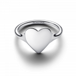 Engravable heart sterling silver ring