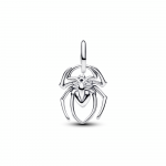 Marvel Spider sterling silver dangle with sky blue and fuchsia rose crystal