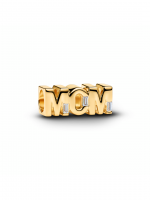 MOM 14k gold-plated charm with clear cubic zirconia