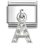 Composable Classic CHARMS LETTERS CZ steel and 925 sterling silver (01_A)