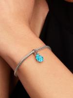 Sea snail sterling silver dangle with capri blue crystal, clear cubic zirconia, imitation turquoise and Murano glass
