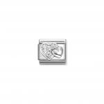 Composable CL SYMBOLS steel   Cubic zirconia and 925 sterling silver (47_Raised hearts and WHITE cz)