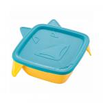 Детская тарелка Lalababy Play with Me Wolfie с мягкой крышкой синий колокольчик