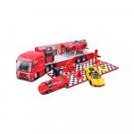 Игровой набор Гоночный трейлер-кейс с die-cast машинкой 1:43 и 6-ю аксессуарами, Ferrari Race&Play, Bburago