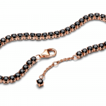 14k Rose gold-plated bracelet with black crystal
