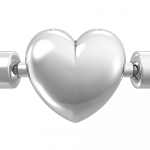 Faceted snake chain sterling silver bracelet with engravable heart clasp