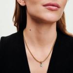 Подвеска с позолотой 14 карат и кристаллами синего цвета капри