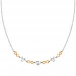 PRINCIPESSINA necklace in steel with BI-TONE fin, and cubic zirconia (024_Infinite)