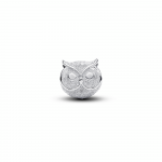 Textured owl sterling silver mini charm