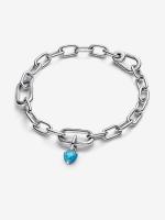 Heart sterling silver mini dangle with imitation turquoise and turquoise enamel