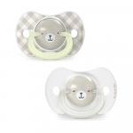 Пустышка ночная Suavinex Wild бежевая 6-18м 2шт