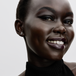 Moon sterling silver stud earrings with clear cubic zirconia