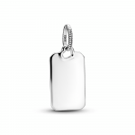 Engravable rectangle sterling silver pendant
