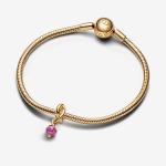 Позолоченная подвеска 14k с розовым кристаллом флокса