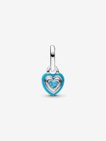 Heart sterling silver mini dangle with imitation turquoise and turquoise enamel