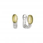 MYRADIANCE earrings ed  PRECIOUS in 925 silver  white topaz and natural stones (010_Lemon  Quartz)