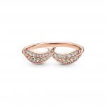 Кольцо Leaves с покрытием из розового золота 14 карат и прозрачным кубическим цирконием