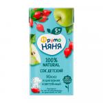 Сок ФрутоНяня осветлённый из яблок шиповника 5м+ 200 мл