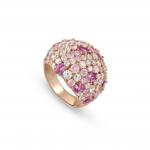 MOSAICA ring in 925 sterling silver (LARGE) and colored cubic zirconia (011_Rose Gold-006_Size 15)