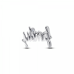 Family sterling silver charm with clear cubic zirconia
