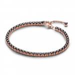 14k Rose gold-plated bracelet with black crystal