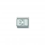 Composable Classic ALPHABETH stainless steel  Cub  zirc and 925 sterling silver (07_G)