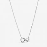 Infinity sterling silver collier with clear cubic zirconia