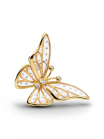 Butterfly 14k gold-plated charm with clear cubic zirconia and clear UV resin