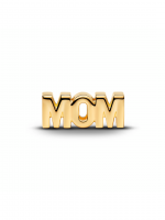 MOM 14k gold-plated charm with clear cubic zirconia